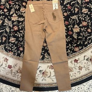 Polo Ralph Lauren blue tag Tompkins skinny high rise ankle jeans in khaki